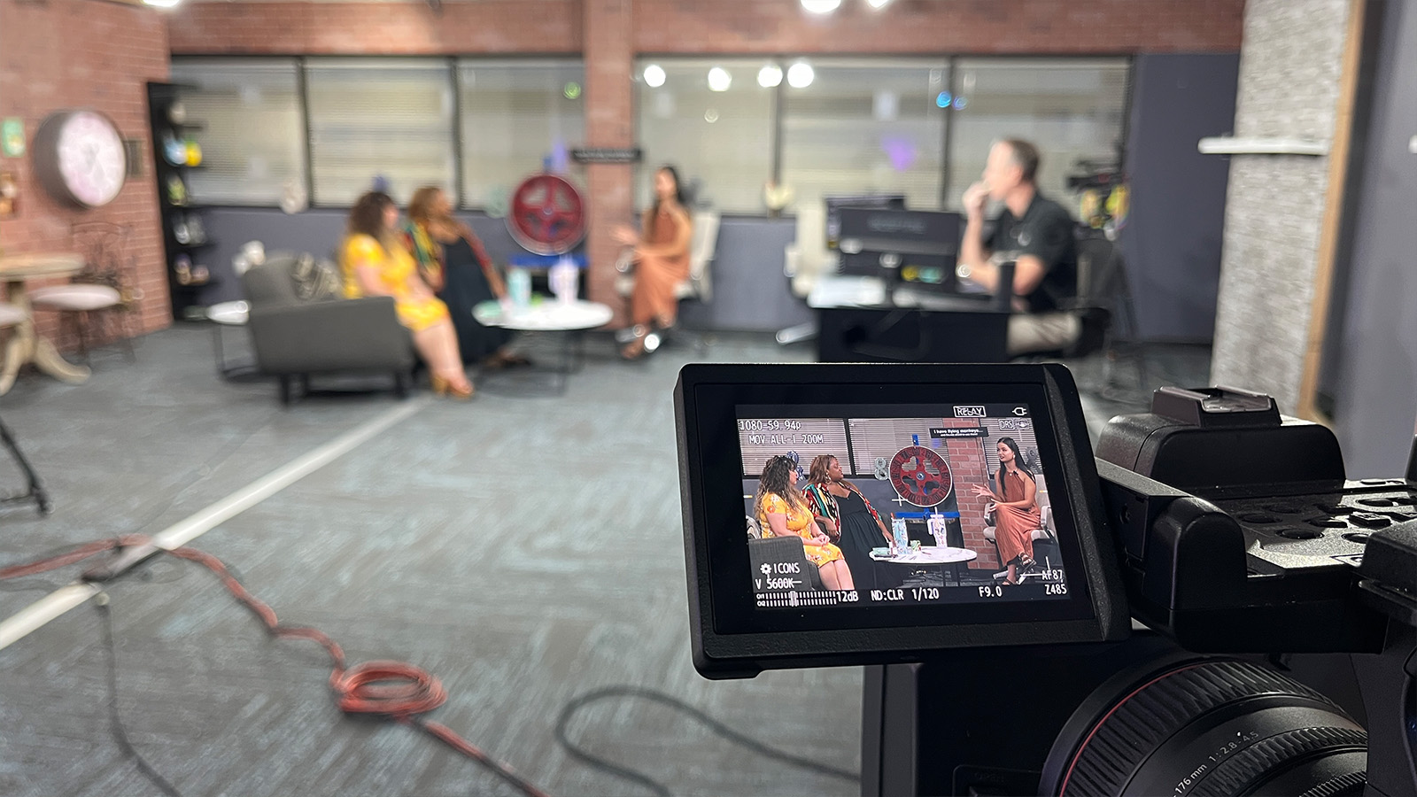 Interview being shot at the Two Second Media studios