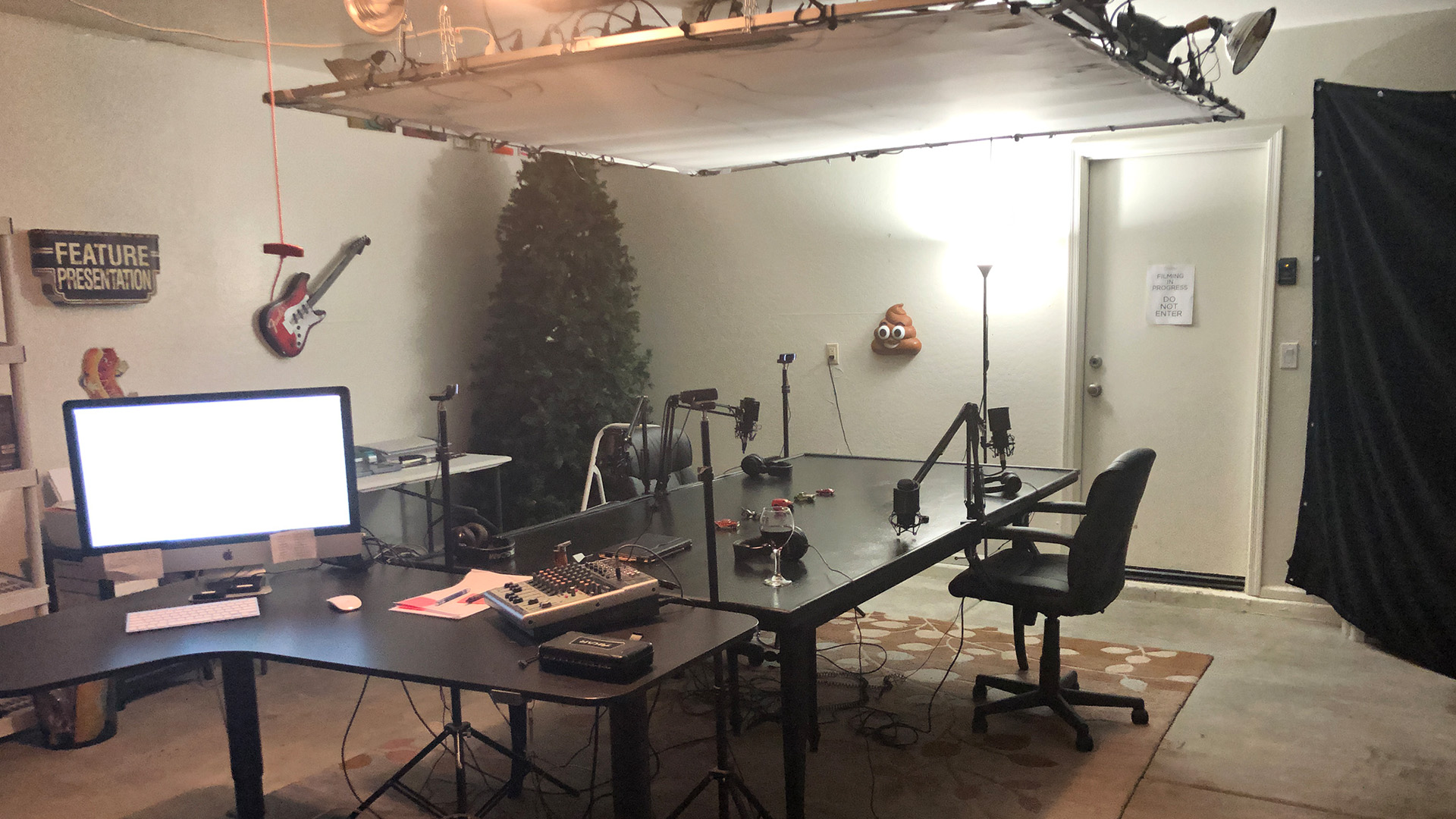 Chris's at home studio in 2017 working from his garage