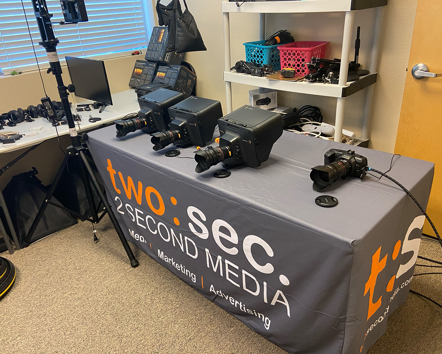 Equipment setup to go on a live stream production